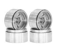 MIGHTY SCAPERS 1.9 Rota de Beadlock Compatible con Modelos de rotación de Escala 1:10 II y similares(4pcs Silvery)