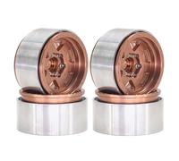 MIGHTY SCAPERS 1.9 Rota de Beadlock Compatible con Modelos de rotación de Escala 1:10 II y similares(4pcs Bronze Color)