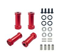 MIGHTY SCAPERS 12mm Wheel Hex Hub Drive Adapter Long 30mm Extension Combiner Coupler Compatible con 144001, 124019, A959 RC Car Upgrade Parts(Red)