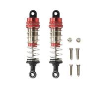 MIGHTY SCAPERS 2pcs Metal Oil Filled Shock Absorber Dampers Compatible con 144001 1/14 Four-Wheel Drive RC Drift Racing Car Parts(2pcs Red)