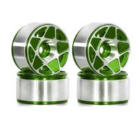 MIGHTY SCAPERS 4pcs 1.0" Metal Beadlock Wheel Rims Compatible con 1/18 1/24 Escala RC Crawler Cars Like, SCX24, AX24 Modelos(Green)