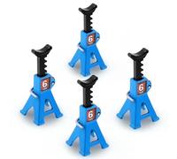 MIGHTY SCAPERS 4pcs 1/24 Scale Simulation Metal RC Car Jack Stands Compatible con SCX24 AX24 1/18 1/24 RC Crawler Modelos(4pcs Blue)