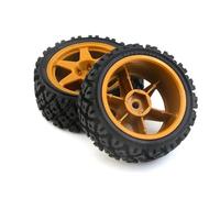 MIGHTY SCAPERS 4Pcs/2Pcs 1/10 Escala RC Car Wheels con Rally & On-Road Tires, 12mm Hex, 68mm Diámetro para XV01 XV02 TA06 TT01 Compatible(2Pcs)