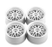 MIGHTY SCAPERS 4pcs 52mm 1/10 RC On-Road Drift Racing Car Rims de Ruedas de plástico con Hubs Compatible con XV02, Kyosho, Modelos(White)