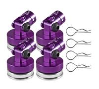 MIGHTY SCAPERS 4pcs RC Magnetic Body Mount Posts con Clips para 1/10 Escala RC Car Shell - Hardware de reemplazo de Aluminio Compatible con Varios Modelos(Purple)