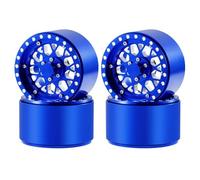 MIGHTY SCAPERS 4Pcs Rimas de Ruedas de Aluminio 2.2" Beadlock con Hubs Extended Compatible con 1/10 Escala RC Crawler Cars Like, TRX6, y Modelos similares(Blue)