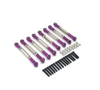 MIGHTY SCAPERS 8PCS Adjustable Metal Tie Rod Set para 1/10 RC Crawler Compatible con HengLong FeiYu C14 C24 B14 B24(Purple)