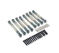 MIGHTY SCAPERS 8PCS Adjustable Metal Tie Rod Set para 1/10 RC Crawler Compatible con HengLong FeiYu C14 C24 B14 B24(Dark Grey)