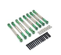 MIGHTY SCAPERS 8PCS Adjustable Metal Tie Rod Set para 1/10 RC Crawler Compatible con HengLong FeiYu C14 C24 B14 B24(Green)