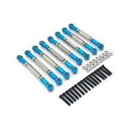 MIGHTY SCAPERS 8PCS Adjustable Metal Tie Rod Set para 1/10 RC Crawler Compatible con HengLong FeiYu C14 C24 B14 B24(Blue)