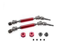 MIGHTY SCAPERS Heavy Duty Steel Front & Rear Drive Shaft Assembly para 1/10 Scale RC Vehículos - 4mm Thread, 5mm Hole, Compatible con Stampede VXL 2WD Modelos(Red 2front)