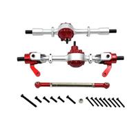 MIGHTY SCAPERS Metal Front and Rear Axle Assembly for 1/16 RC Crawler - Replación de Piezas Drivetrain Compatible con Modelos C44 C34 FJ45(Red)