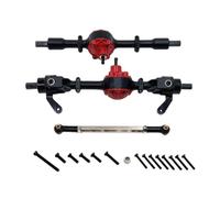 MIGHTY SCAPERS Metal Front and Rear Axle Assembly for 1/16 RC Crawler - Replación de Piezas Drivetrain Compatible con Modelos C44 C34 FJ45(Black)