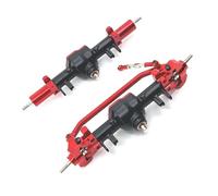 MIGHTY SCAPERS Metal Front & Rear Axles con Substitución de Asamblea Diferencial para 1/10 RC Cars Compatible con MN128 Mn86 G500(Couleur: Black Red)