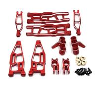 MIGHTY SCAPERS Metal Front y Rear Suspension Arm Steering Block Compatible con 1/8 FS Racing Tank Sharks Focus 6S RC Car Upgrade Parts(Red)