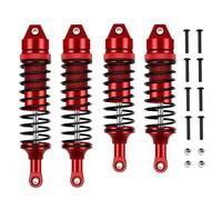 MIGHTY SCAPERS Metal Shock Absorber Set Front and Back for 1/10 Scale 4x4 2WD RC Crawler Compatible con Stampede Hoss Models Replación Suspension Parts(Red)