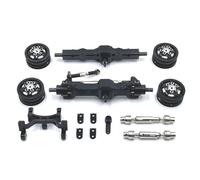 MIGHTY SCAPERS Metal Upgrade Axle Set para 1/10 Scale RC Crawler - Incluye Front & Rear Axles, Drive Shafts, Wheel Hubs, Servo Base, Silver(Black)
