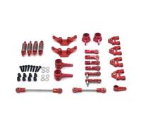 MIGHTY SCAPERS Metal Upgrade Swing Arm con Steering Cup Shock Bracket & Link para 1/28 RC Cars Compatible con 284131 K969 K979(Red)