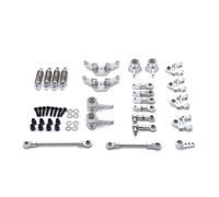 MIGHTY SCAPERS Metal Upgrade Swing Arm con Steering Cup Shock Bracket & Link para 1/28 RC Cars Compatible con 284131 K969 K979(Silver)