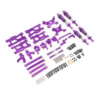 MIGHTY SCAPERS RC 1/12 Metal Swing Arm Steering Cup Suspension Bracket 9-Piece Upgrade Set Compatible con Vehículos RC de Escala 1/12.(Purple)