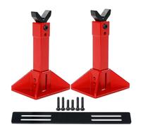 MIGHTY SCAPERS Simulación Metal Height Adjustable Jack Stand Compatible con 1/8 1/10 Escala RC Crawler Cars y Model Vehicles(Red)