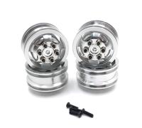 MIGHTY SCAPERS Substitución de Ratas de Metal para Coches RC de Escala 1/14 - Diámetro de 34 mm, Hex de 5 mm, Compatible con C14 C24 B14 B16 B24 B36 HengLong FeiYu Modelos(Silver)