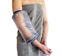 Mighty Well PICC Line - Funda de ducha reutilizable, manga de línea IV y PICC, cubiertas impermeables para la parte superior del brazo (pequeño/mediano, océano)