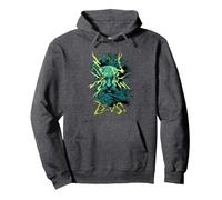 Mighty Zeus Rayo Dios Arte Gráfico Sudadera con Capucha, Unisex para Adultos, Jaspeado Oscuro, L