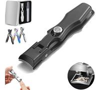 Mightyclip Nail Clippers, Mighty Clip Nail Clippers, German Nail Clippers for Men and Women, Heavy Duty Toe Clippers for Seniors for Thick Nails with Catcher File (Black,1pcs)