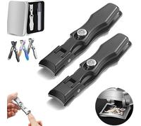 Mightyclip Nail Clippers, Mighty Clip Nail Clippers, German Nail Clippers for Men and Women, Heavy Duty Toe Clippers for Seniors for Thick Nails with Catcher File (Black,2pcs)