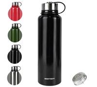 MIGHTYDUTY 1,5 Litros Botella Termica Botella Agua Acero Inoxidable Portátil Botellas Aislantes 6 - 24 Horas, Caliente y refrigerante, Botella Agua para Hogar Exteriores - Negro 1500ML