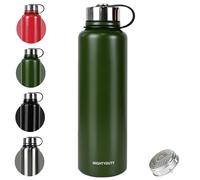 MIGHTYDUTY 1,5 Litros Botella Termica Botella Agua Acero Inoxidable Portátil Botellas Aislantes 6 - 24 Horas, Caliente y refrigerante, Botella Agua para Hogar Exteriores - verde1500ML