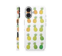MightySkins - Funda protectora de fibra de carbono compatible con Apple iPhone 16, diseño de piñas arcoíris, vinilo 3M de alta calidad, fácil de aplicar, fabricado en los Estados Unidos por
