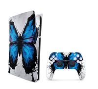Mightyskins Skin compatible con PlayStation 5 PS5 Slim Digital Edition Bundle - Butterfly Splash | Cubierta protectora de calcomana de vinilo durade