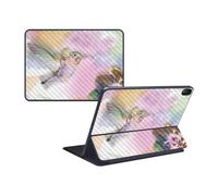 MightySkins - Skin de fibra de carbono para Apple iPad Pro Smart Keyboard de 12,9 pulgadas (2018) - Color de agua burln - Acabado protector de f