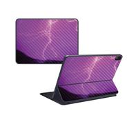 MightySkins - Skin de fibra de carbono para Apple iPad Pro Smart Keyboard de 12,9 pulgadas (2018) - Rayo morado - Acabado protector de fibra de c