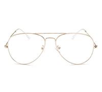 MIGOO Aviador Gafas con Filtro de luz Azul Metal Estilo Retro de los Años Sesenta Lente Transparente para Hombres Mujeres