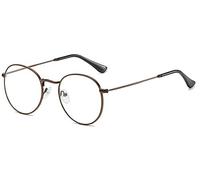 MIGOO Gafas con Filtro de luz Azul Metal Redondas Estilo Retro de los Años Sesenta para Hombres Mujeres