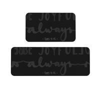 Migpkd Be Joyful - Juego de 2 alfombrillas de cocina para caligrafía antifatiga para alfombras acolchadas impermeables antideslizantes