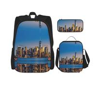 Migpkd Beautiful City Sky Line - Bolsa escolar para lápices, bolsa de almuerzo para niños, mochila escolar