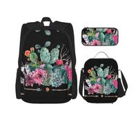 Migpkd Bolsa escolar con diseño de flecha de cactus exótico, estuche para el almuerzo, mochila para niños, mochila escolar