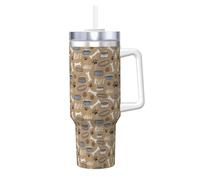 Migpkd Bonito cuenco de hueso de perro de 40 onzas con asa, aislamiento de verano y taza de enfriamiento para regalo de cumpleaños