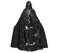 Migpkd Capa con capucha de Halloween con ventana rota, bata de bruja, capa con capucha para adultos, disfraz de cosplay