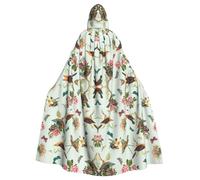 Migpkd Capa larga con capucha con patrón de pájaro para adultos, disfraz de Halloween, disfraz unisex