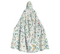 Migpkd Capa larga con capucha de pájaro y flor para adultos, disfraz de Halloween, disfraz unisex