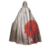 Migpkd Capa larga con capucha para adultos, diseño de dalia roja, para Halloween, disfraz de cosplay, unisex