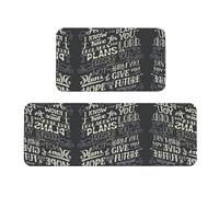 Migpkd Juego de 2 alfombrillas de cocina con texto en inglés "I Know The Plans Have You Declares Lord para piso, antifatiga, para alfombras acolchadas, impermeables, antideslizantes"