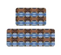 Migpkd Juego de 2 alfombrillas de cocina para ratón, antifatiga, impermeables, antideslizantes