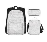 Migpkd Mochila escolar de pared de ladrillo, estuche para lápices, bolsa de almuerzo para niños, mochila escolar