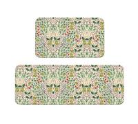 Migpkd Roadside Rose - Juego de 2 alfombrillas antifatiga para alfombras acolchadas impermeables antideslizantes